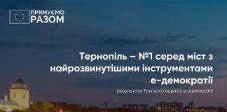 Тернопіль найвідкритіше місто України. Перше місце у рейтингу електронної демократії