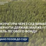 Прокуратура через суд вимагає повернути державі майже 5 га земель лісового фонду, які опинилися у комунальній власності